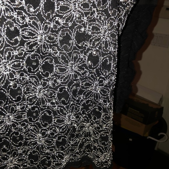 Studio 1940 X-Large black & Silver stretch lace camisole with bling detail - Picture 7 of 12